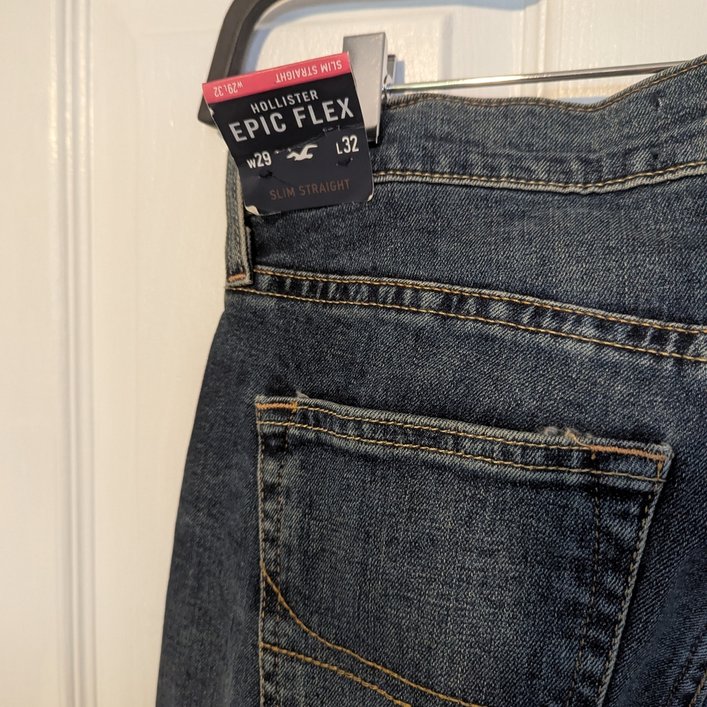 Hollister Blue Straight Jeans Classic Style - Picture 4 of 6